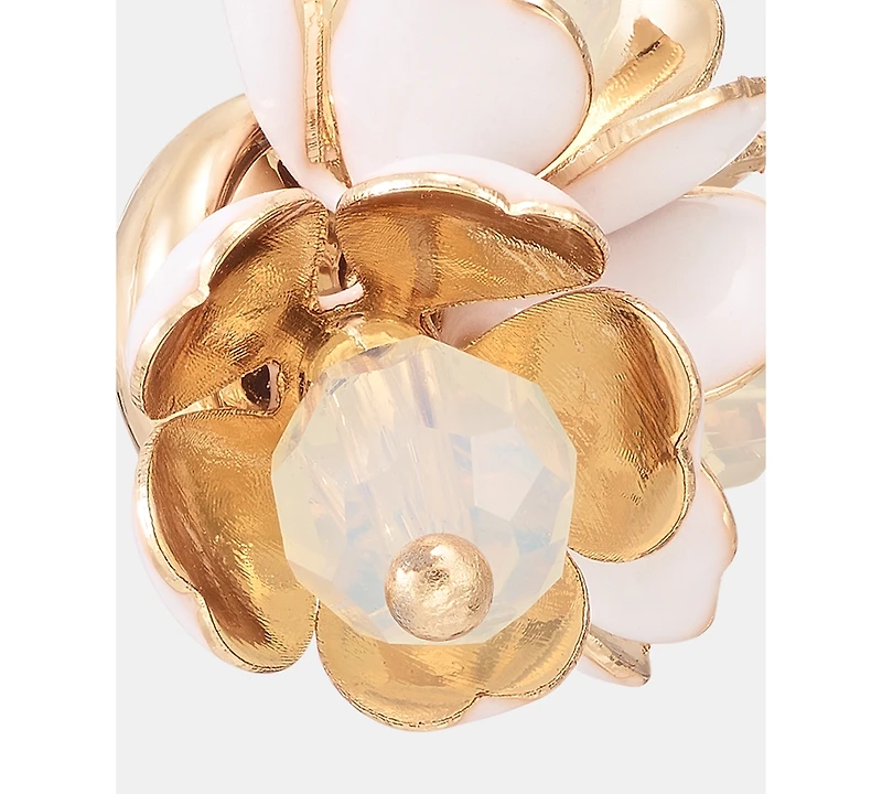Anne Klein Textured Flower Stud Earrings