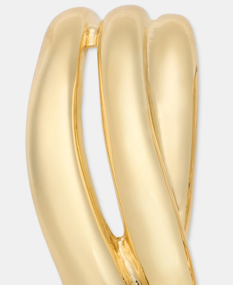 Anne Klein Medium Triple-Row Twisted C-Hoop Earrings, 1.23"