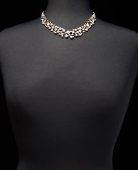 Anne Klein Crystal & Imitation Pearl Cluster Statement Necklace, 16" + 3" extender