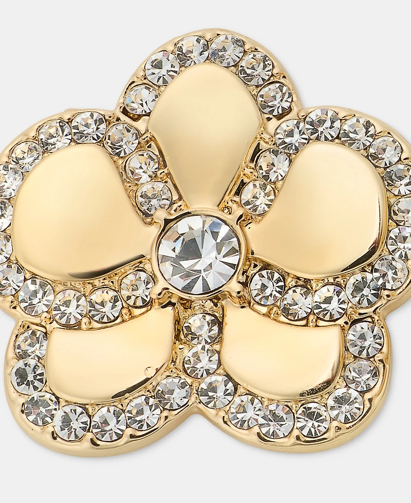 Karl Lagerfeld Paris Gold-Tone Pave Orchid Stud Earrings