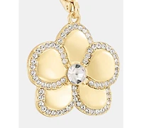 Karl Lagerfeld Paris Gold-Tone Pave Orchid Drop Earrings