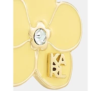 Karl Lagerfeld Paris Gold-Tone Enamel Flower Logo Drop Earrings