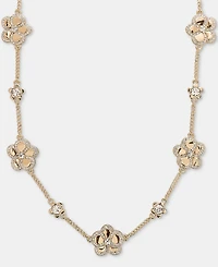 Karl Lagerfeld Paris Gold-Tone Pave Orchid Collar Necklace