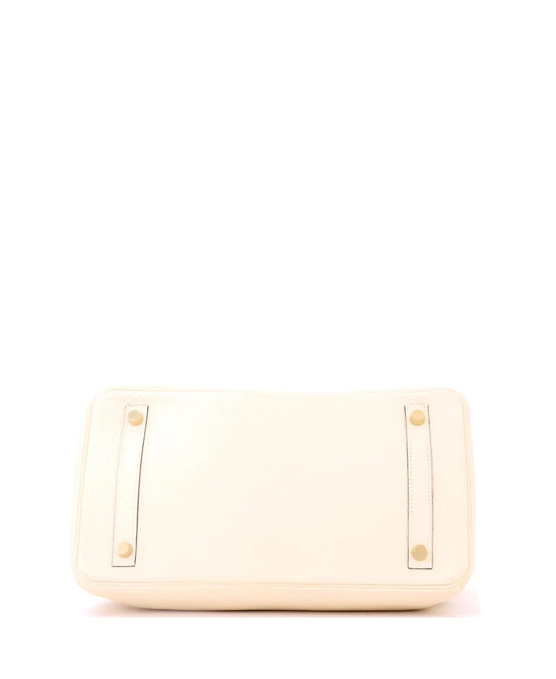 Pre-Owned HERMES Birkin 30 Handbag Light Clemence with Gold Hardware