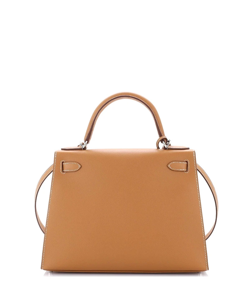 Pre-Owned Hermes Kelly Handbag Epsom with Palladium Hardware