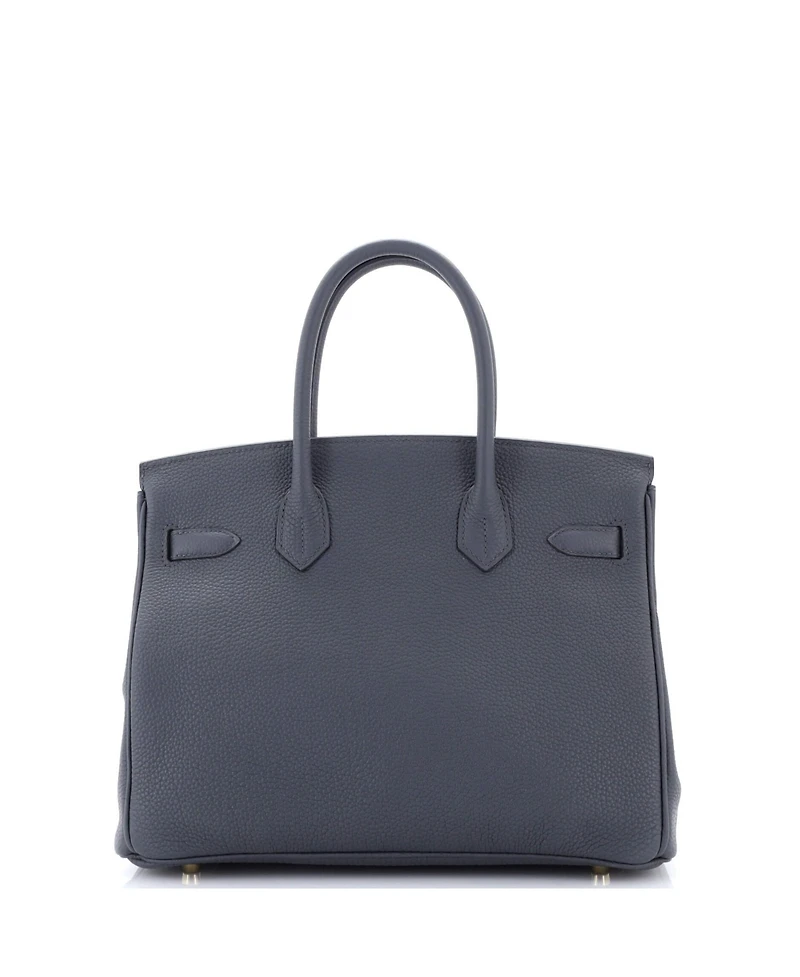 Pre-Owned HERMES Birkin 30 Handbag Grey Togo with Permabrass Hardware
