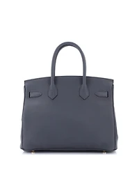 Pre-Owned HERMES Birkin 30 Handbag Grey Togo with Permabrass Hardware