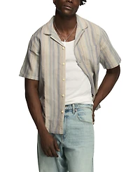 Lucky Brand Men's Short-Sleeve Linen Camp-Collar Shirt