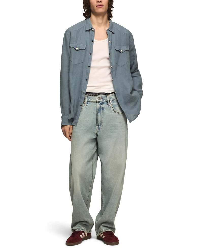 Lucky Brand Men's Spread Collar Western Shirt