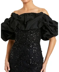 Mac Duggal Women's Applique Off The Shoulder Mermaid Gown