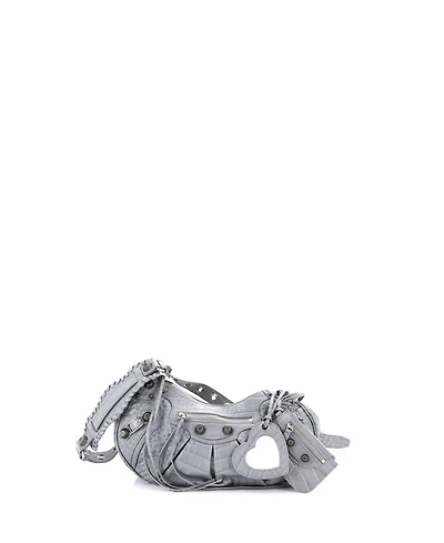 Pre-Owned Balenciaga Small Le Cagole Giant Studs Shoulder Bag Embossed Leather