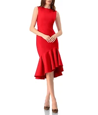 Ivonne Women's Solid Mermaid Midi Dress