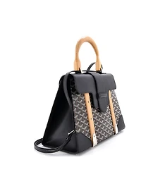 Pre-Owned Goyard Mm Saigon Top Handle Bag Coated Canvas with Leather
