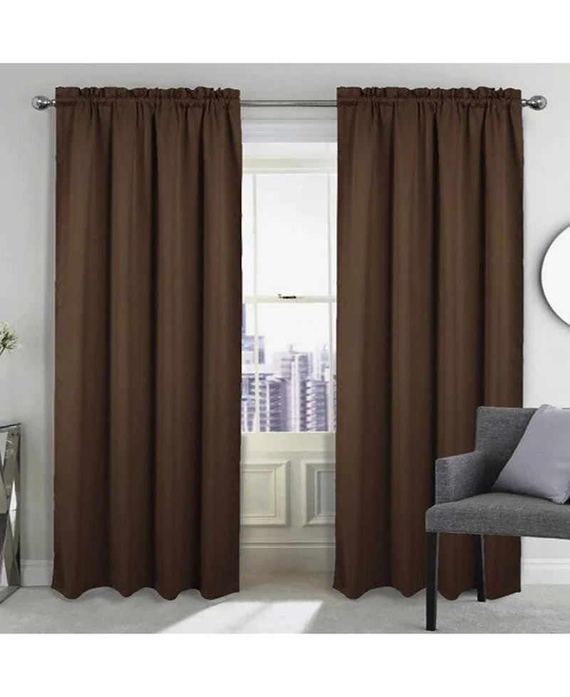 Rt Designers Collection 100% Polyester Twilight Blackout Rod Pocket Curtain Panel 54" x 90