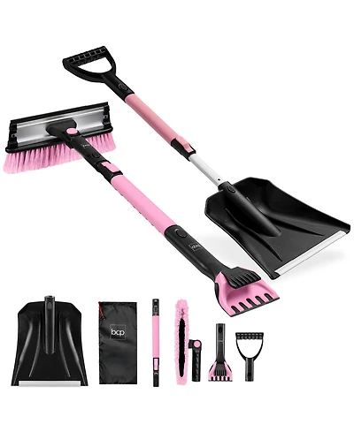 Best Choice Products 39" Extendable Snow Brush with Shovel, Squeegee and Ice Scraper with Storage Bag