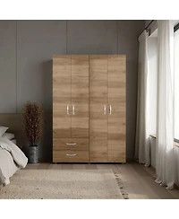 Fm Furniture Fifty Modern 2-Door Wardrobe with Shelves and Drawers