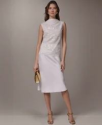 Donna Karan New York Women's Sequin Gathered Shoulder Blouse