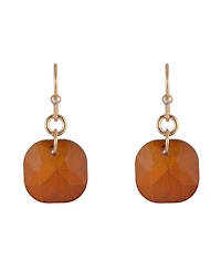 Laundry by Shelli Segal Gold Tone and Topaz Faceted Stone Drop Earrings