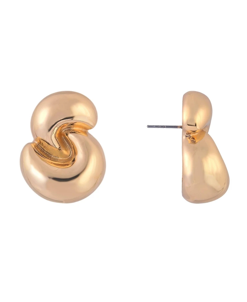 Laundry by Shelli Segal Gold Tone Knotted Button Earring