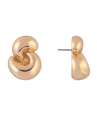Laundry by Shelli Segal Gold Tone Knotted Button Earring