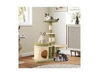 Aostirmotor 38" Multi-Level Kitten Tower with Cozy Condo & Bed, Aesthetic Indoor Cat Furniture