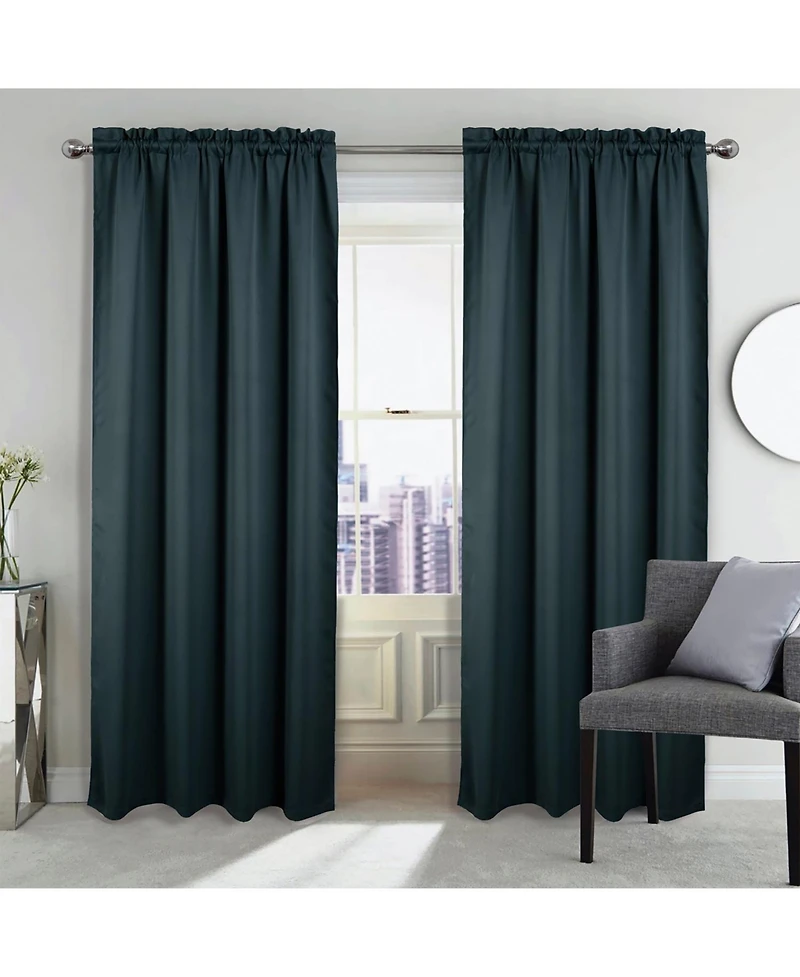 Rt Designers Collection 100% Polyester Twilight Blackout Rod Pocket Curtain Panel