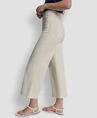 Dkny Jeans Women's High-Rise Cropped Wide-Leg Pants