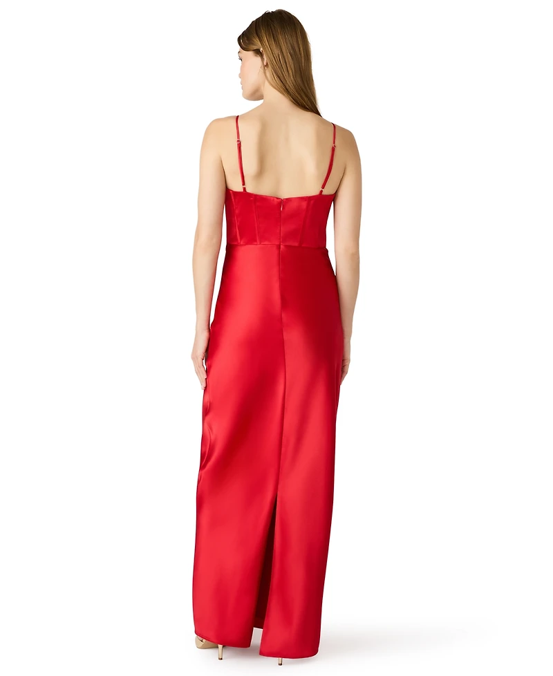 Steve Madden Juniors' Sleeveless Sweetheart Neck Bustier Gown
