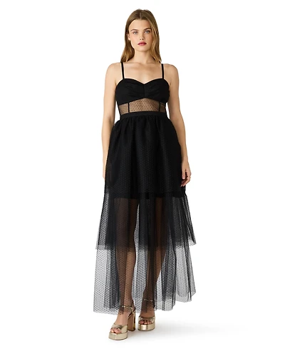 Steve Madden Juniors' Emily Tulle Sweetheart Neck Maxi Dress