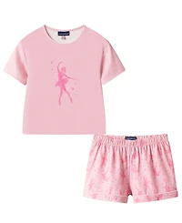 Andy & Evan Girls' Toddler 2T-4T Short-Sleeve T-Shirt and Shorts, 2-Piece Pajama Set