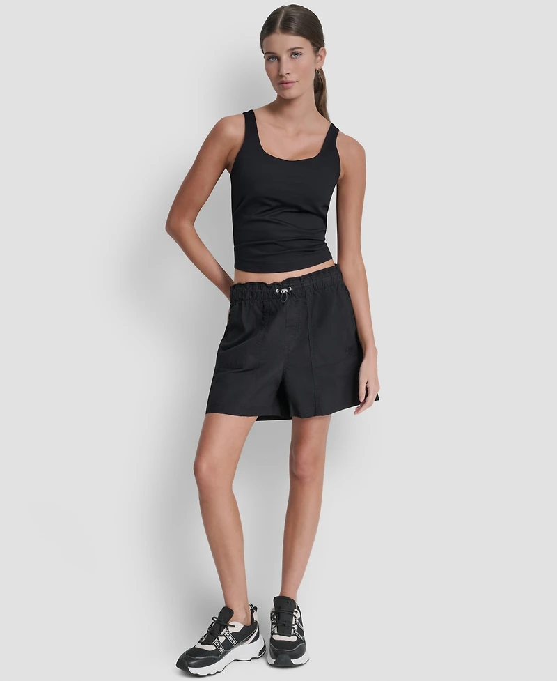 Dkny Sport Women's Mid-Rise Bungee Waist Shorts