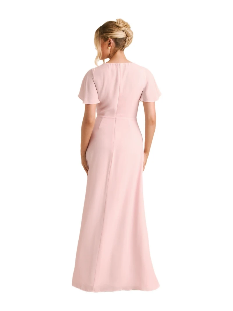 Six Stories Women's Knot Front Chiffon Bridesmaid Dress