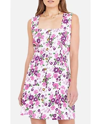Yumi Women's Retro Floral Cotton Pinafore Dress