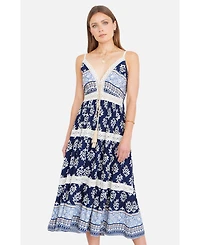 Yumi Women's Paisley Print Midi Sun Dress