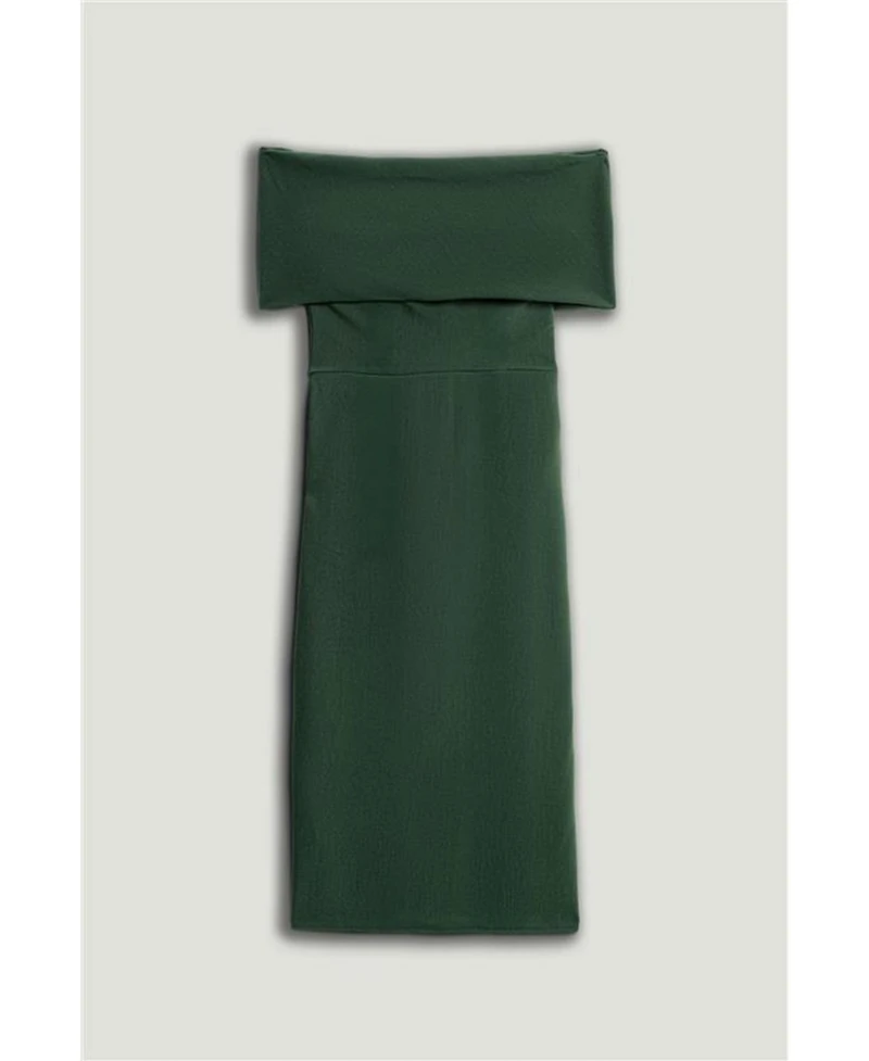 Nocturne Women's Off-Shoulder Fold over Column Midi Dress