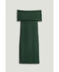 Nocturne Women's Off-Shoulder Fold over Column Midi Dress