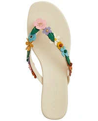 Coach Women's Tea Rose Kitten Heel Thong Sandals