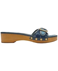 Coach Women's Margot Wooden Patchwork Slip-On Sandals