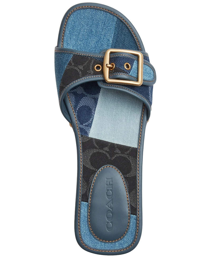 Coach Women's Margot Wooden Patchwork Slip-On Sandals