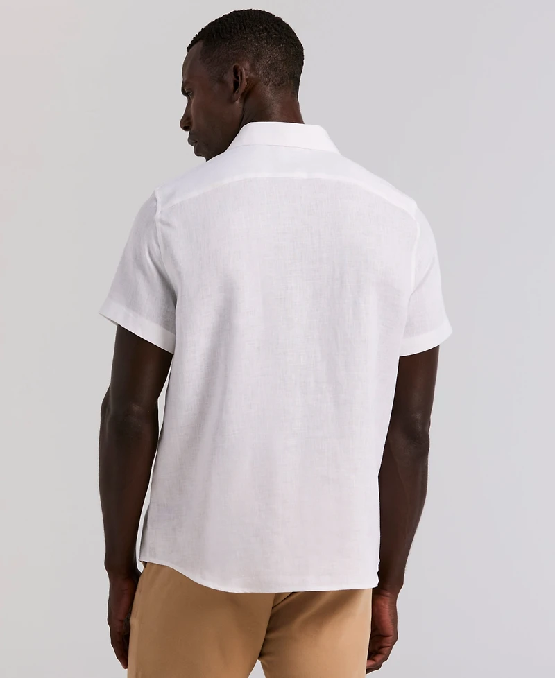 Perry Ellis Men's Solid Linen Shirt