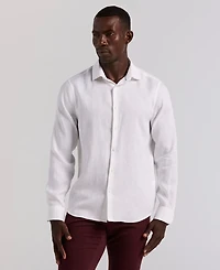Perry Ellis Men's Solid Linen Shirt