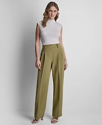 Dkny Petite Textured Mid-Rise Trousers