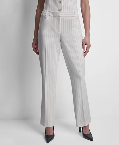 Dkny Women's Pinstripe Flared Fit Pants