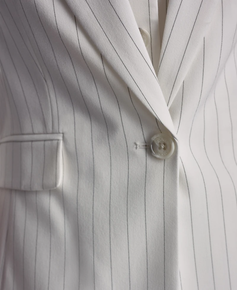Dkny Women's Pinstripe One-Button Notch Collar Jacket