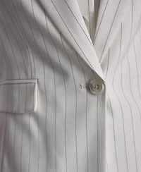 Dkny Women's Pinstripe One-Button Notch Collar Jacket