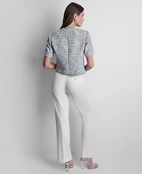 Dkny Women's Tweed Button-Front Cropped Jacket