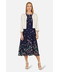 Yumi Women's Bell Sleeves Cropped Cardigan