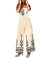 Cupshe Women's Embroidered Square Neck Wide-Leg Jumpsuit