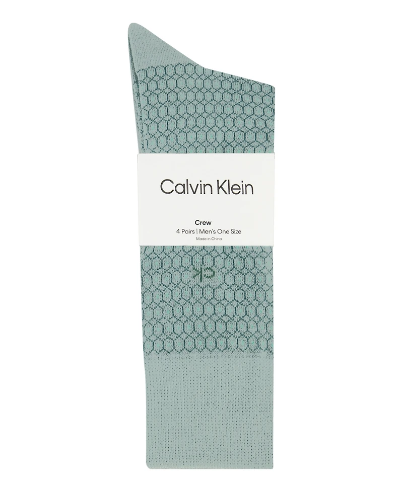 Calvin Klein Men's Cotton Dress Crew Socks, 4-Pack