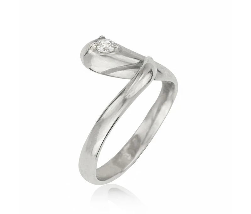 Curata Jewelry Solid 10K Gold Adjustable Cubic Zirconia Snake Toe Ring